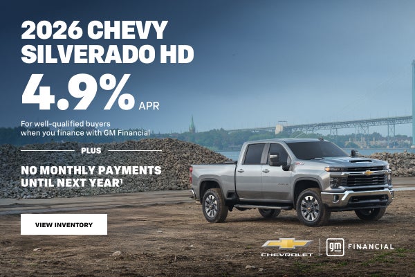 2026 Chevy Silverado HD. 4.9% APR For well-qualified buyers when you finance with GM Financial P...